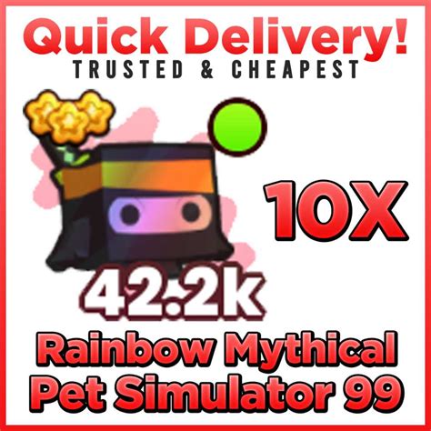 ⭐️ 10x 42.2k Mythical Rainbow Ninja Maskot PS99 - Pet Simulator 99 ⭐️ 100% SAFE - QUICKEST ...