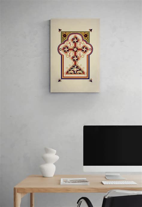 Syriac Cross Printed on Canvas 12 X 18 Inches Wall Hanging, Syriac ...