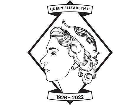 Queen Elizabeth in crown Continuous line art or One Line Drawing. 13473224 PNG