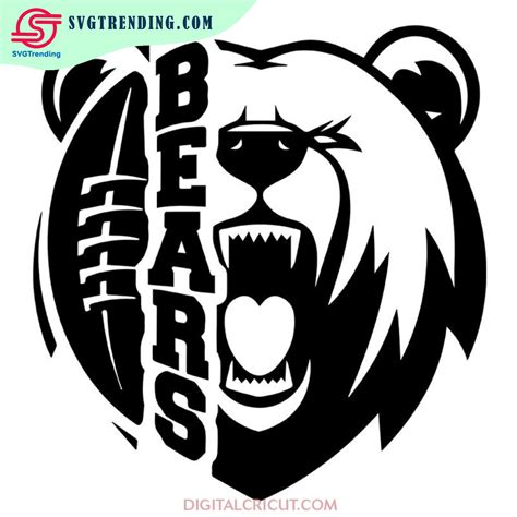 Football Logo Design, Football Team Logos, Bears Football, Stencil Logo, Bear Stencil, Sports ...