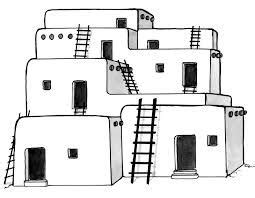 Image result for line drawing of pueblo | Native american art projects ...