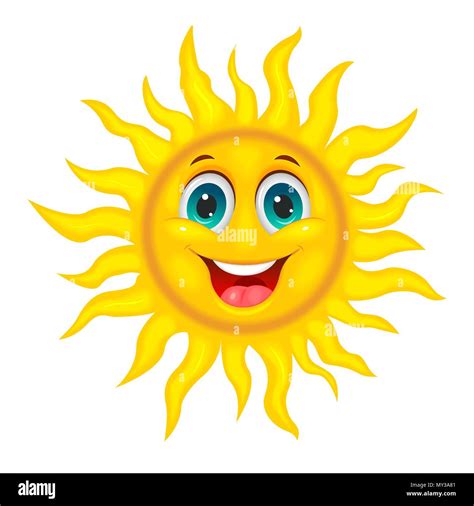 A cheerful cartoon sun on a white background Stock Vector Image & Art - Alamy