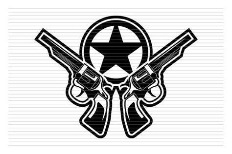 Crossed Guns with Sheriff Star Svg Graphic by Awspik · Creative Fabrica