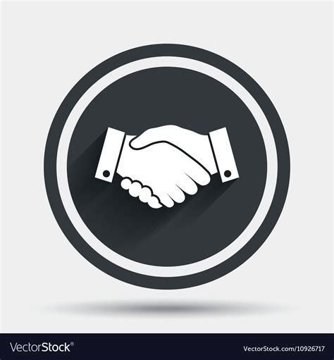 Handshake sign icon Successful business symbol Vector Image