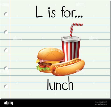 Flashcard letter L is for lunch Stock Vector Image & Art - Alamy