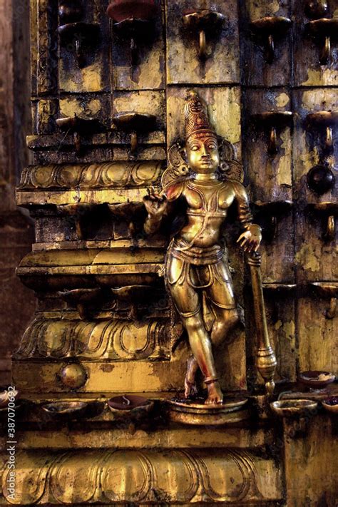 Bronze statue at the Madurai Meenakshi Amman Temple Stock Photo | Adobe ...