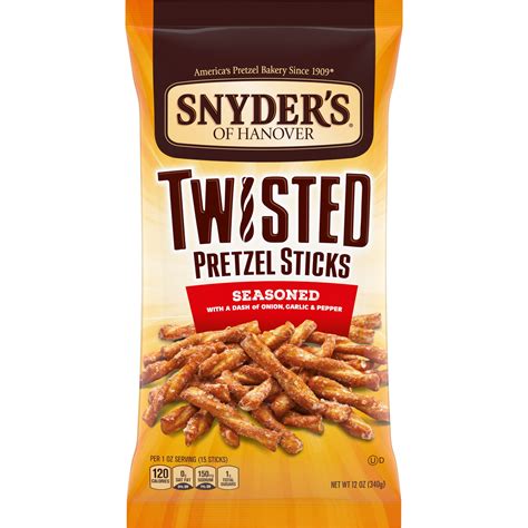 Snyder's of Hanover Pretzels, Seasoned Twisted Pretzel Sticks, 12 Oz - Walmart.com - Walmart.com