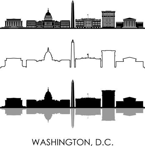 WASHINGTON D.C. USA City SKYLINE Outline Silhouette Vector Svg Eps Jpg ...