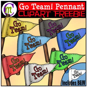 Sports Pennants Clipart FREEBIE by CrunchyMom | TPT