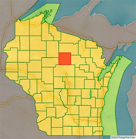 Map of Lincoln County, Wisconsin - Thong Thai Real