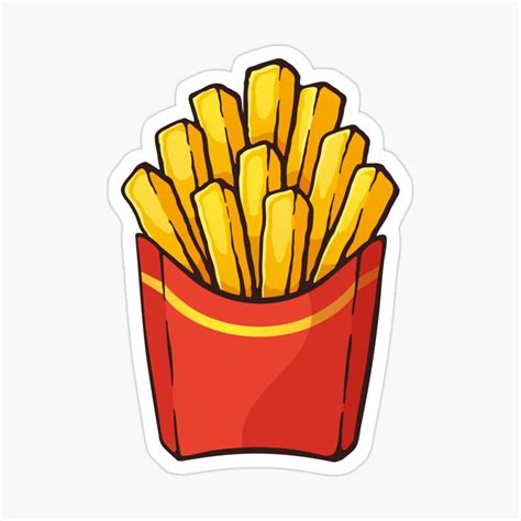 Hot crispy french fries Sticker by Pisarovsky | Preppy stickers ...