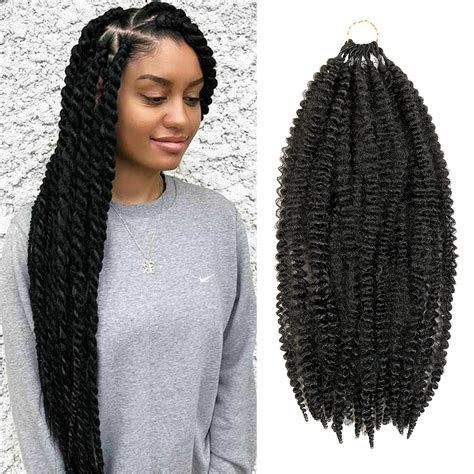 Pre-Separated Springy Afro Twist Hair 24 Inch Packs Soft Spring Twist Hair For Distressed ...