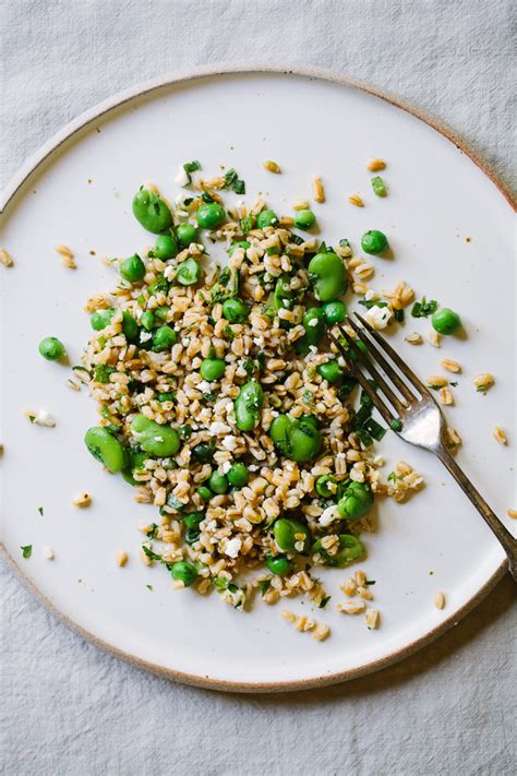 Farro Salad with Fava Beans and English Peas