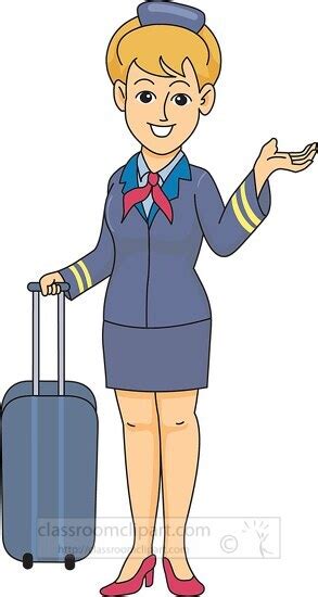 Occupation Clipart-flight attendant with luggage