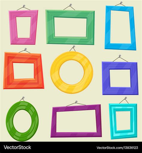 Set of cartoon picture frames Royalty Free Vector Image