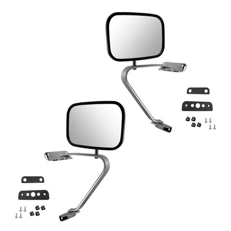 Side View Manual Mirrors Stainless Steel Pair Set for Ford F-Series ...