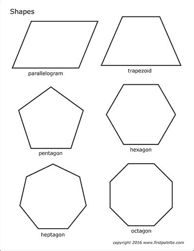 Basic Shapes | Free Printable Templates & Coloring Pages | FirstPalette.com