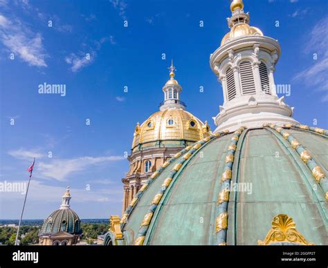 Aerial photograph of the beautiful and ornate gold-leaf covered dome of ...