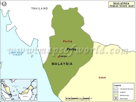 Perlis Map, Map of Perlis State, Malaysia