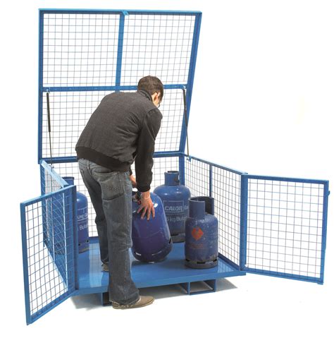 gas bottle storage cage Security Cage with Lift-up Lid 1860mm Wide ...