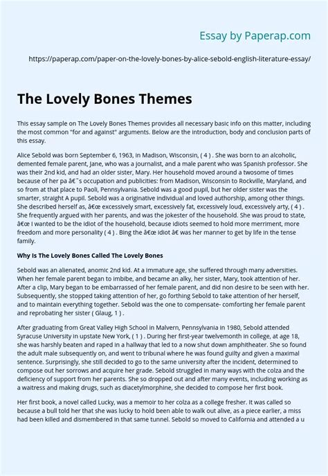 The Lovely Bones Themes Free Essay Example