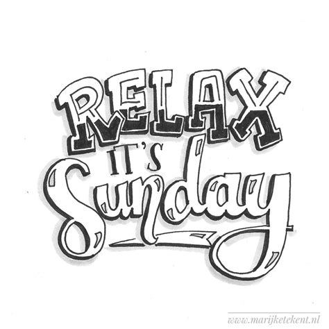 Sunday, lettering, handlettering Www.marijketekent.nl | Hand lettering quotes, Doodle quotes ...