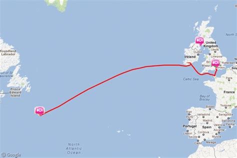 Titanic Wreck Location Map