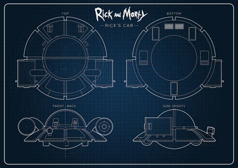 Rick & Morty Car Blueprints DIGITAL COPY - Etsy