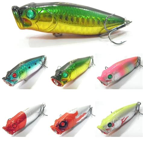 wLure 6.4cm 9.4g Topwater Popper Lure Splash Water Quality Coating and Hooks Spring Bass Lure ...