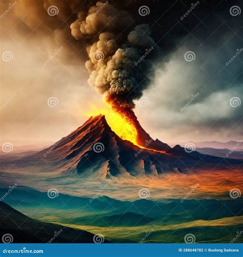 Concept art of Mordor land stock illustration. Illustration of land - 288648782