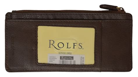 Rolfs Slim Money Organizer Id Card Credit Card Holder Wallet (Brown ...