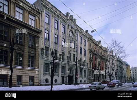 Latvia,Riga ,Art Nouveau Buildings Stock Photo - Alamy