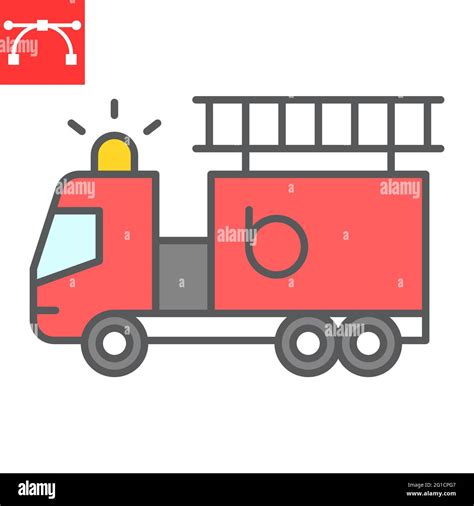 Red Fire Truck Outline