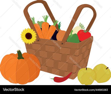 Happy thanksgiving day harvest time basket Vector Image