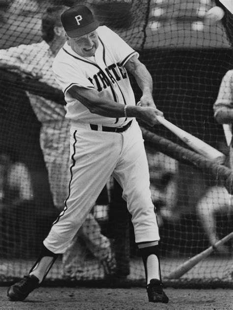 June 26, 1987: Ralph Kiner taking batting practice at a Pirates old-timers game at Three Rivers ...