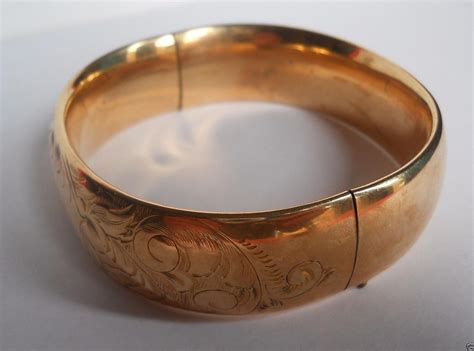 Antique Gold Filled Bangle Bracelet Victorian Era Marked OMD 1/20 No Monogram NR | #1736922277