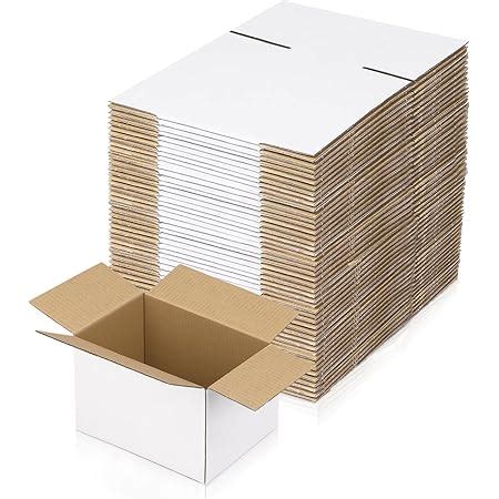 Amazon.com: 6x4x3 Inches Shipping Boxes 50 Pack, White Corrugated Box, Small Cube Corrugated ...