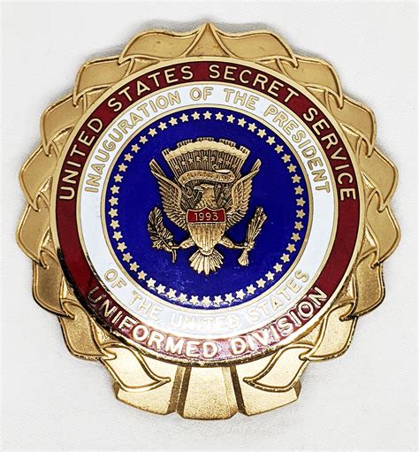 Beautiful 1993 US Secret Service Uniformed Division Presidential Inauguration Badge for Bill ...