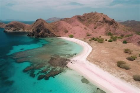 Premium AI Image | Aerial view of beautiful pink beach komodo national ...