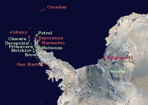 Argentine Antarctica Bases Map - MapSof.net