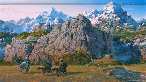 Approaching Edoras | Lotr art, Fantasy art, Tolkien illustration