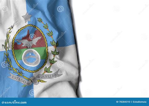 Rio De Janeiro State Wrinkled Flag, Space for Text Stock Photo - Image ...