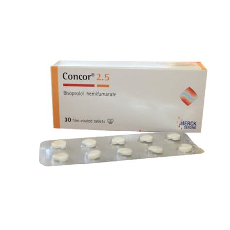 Concor 2.5mg - Bisoprolol Fumarate 2.5mg, 30's - Asset Pharmacy