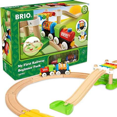 Amazon.com: BRIO My First Railway – 33727 Beginner Pack | Wooden Toy Train Set for Kids Age 18 ...