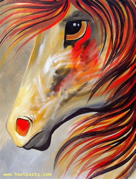 Spirit Horse By Cinnamon Cooney The Art Sherpa as a Fully guided art lesson for Hart Party on ...