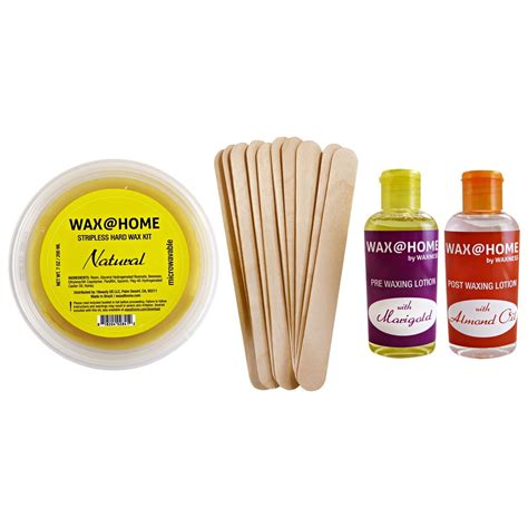 Wax@Home Stripless Microwavable Hard Wax Kit Natural with Pre-Post ...