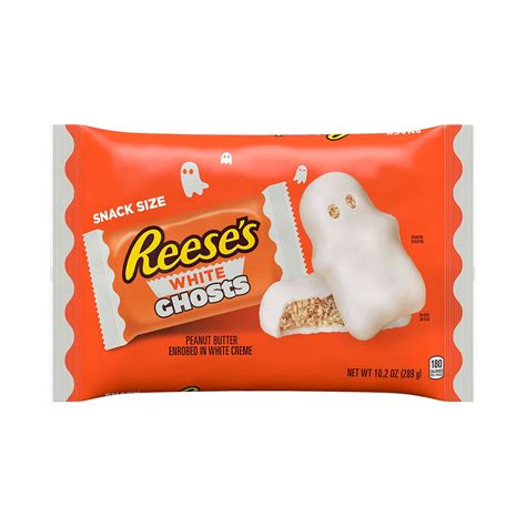 Buy REESE'S White Creme Peanut Butter Snack Size Ghosts Candy, Halloween, 10.2 oz, Bag Online at ...