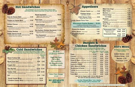 Menu at Pea Patch Motel & Saloon pizzeria, Manitowish Waters, County Hwy W