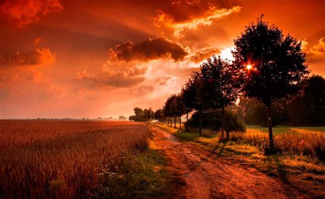 Fondo Escritorio Bonito Paisaje Atardecer | Autumn landscape, Sunrise ...