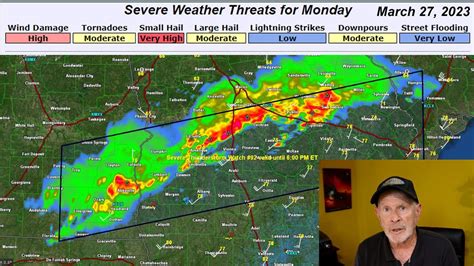 Severe Weather Threat for Monday, March 27, 2023 - YouTube